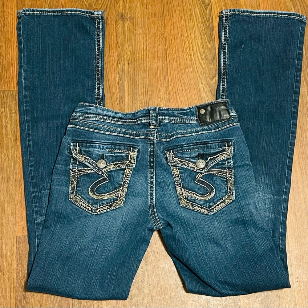 Silver Aiko Mid Slim Boot Jeans Dark Wash 29 X 33